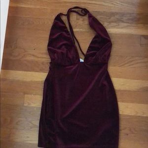 Burgundy velvet right dress